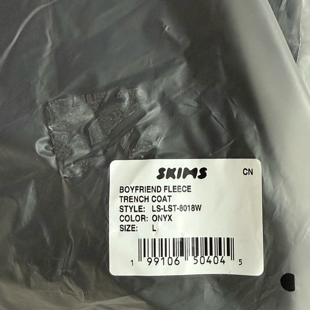 Skims Boyfriend Fleece Trench Coat in Onyx Large - Picture 5 of 6